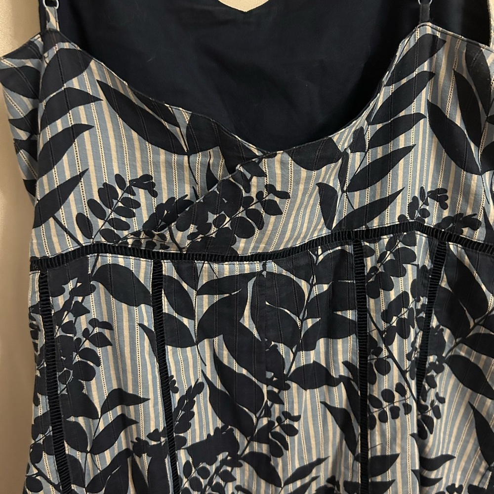 Banana Republic Navy and White Leaf-Print Backless Slip Dress - Picture 7 of 7